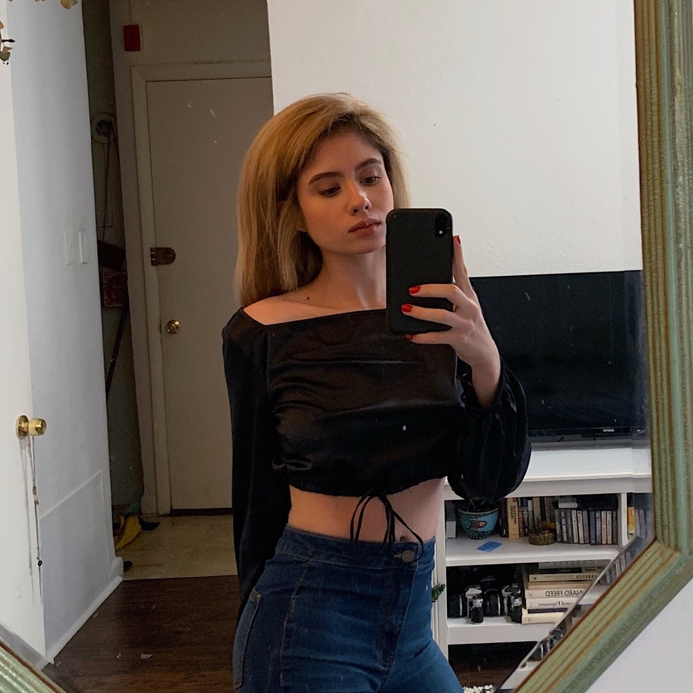 Free People Silk- like crop top